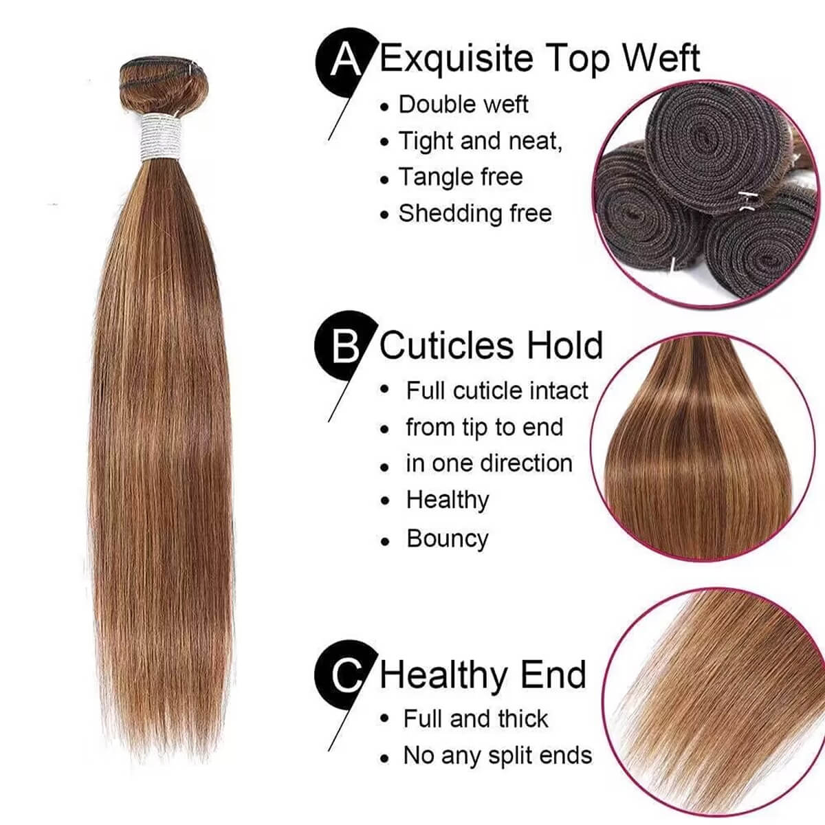 honey blonde highlight straight hair bundles (4)