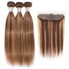 honey blonde straight bundles with frontal (2)