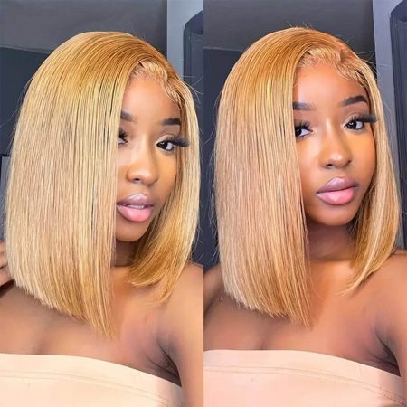 honey blonde straight bob wig (4)