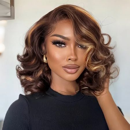honey blonde short cut bob wig