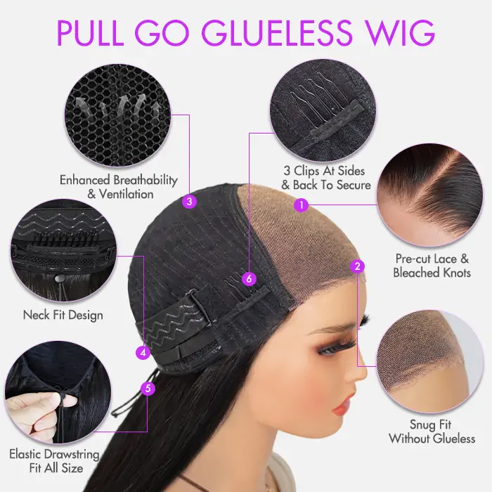 Pull Go Glueless Wig