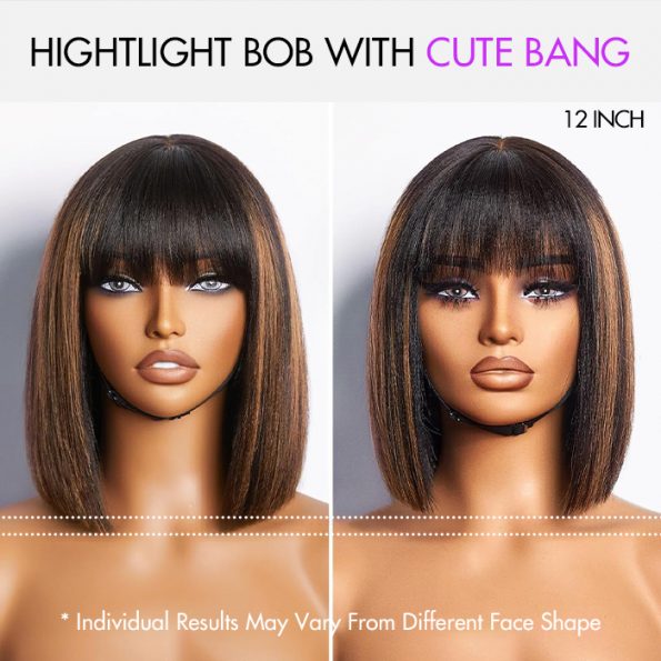 highlight bob with bang length effect
