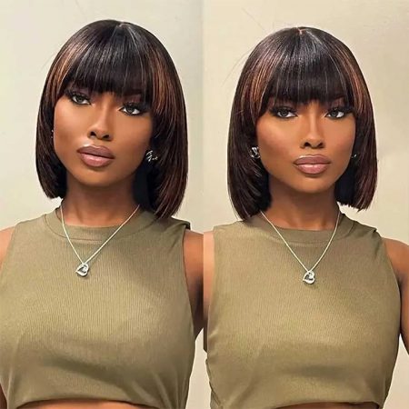 highlight yaki straight bob wig with bang (4)