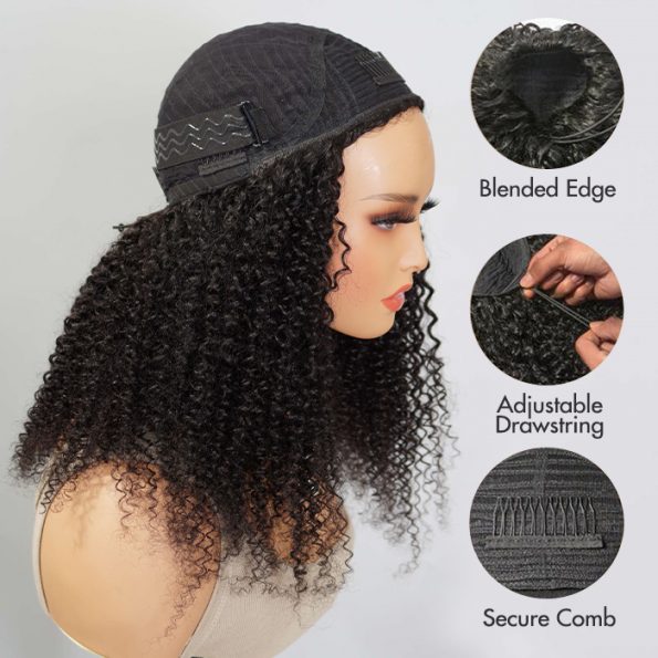 kinky curly half wig