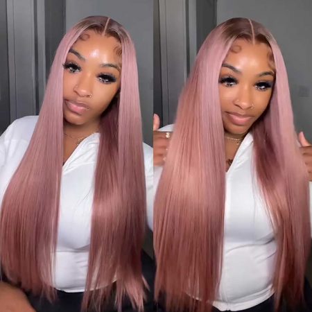 rose pink glueless wig