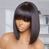minimalist lace bob wig with bang wear go wig (1)