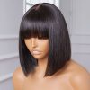 minimalist lace bob wig with bang wear go wig (1)