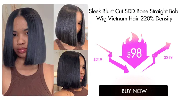 sleek blunt cut sdd bone straight bob wig