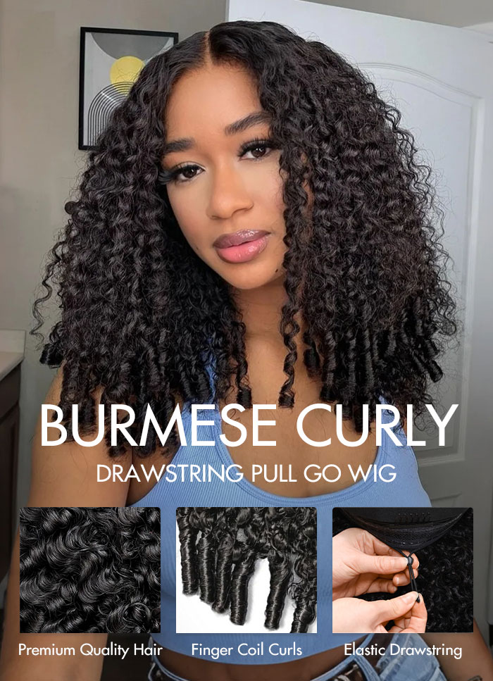 burmese curly wig details