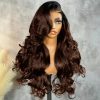 ombre brown butterfly haircut pre-style loose wave wig (2)