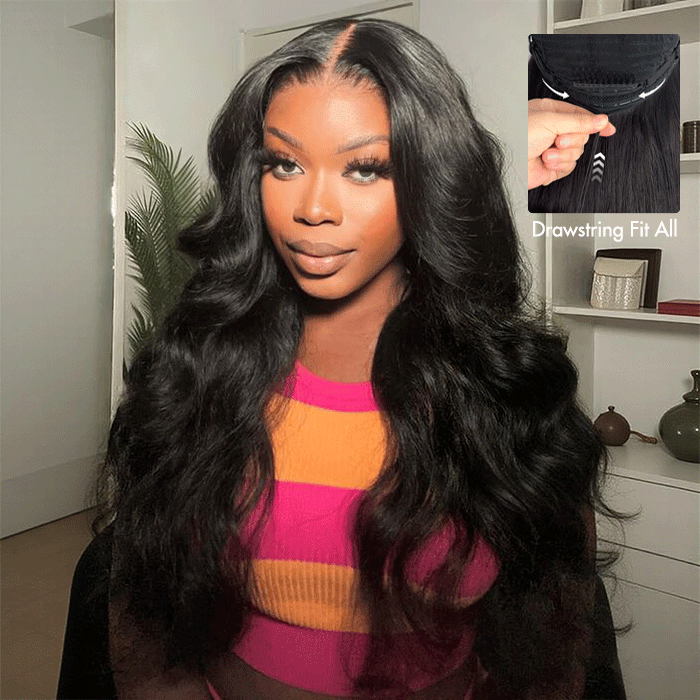 pull go glueless body wave wig