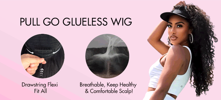 pull go glueless wig